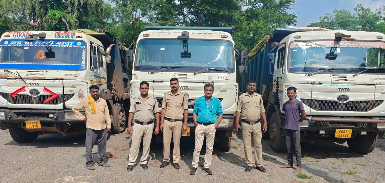 MINING; रेत, गिट्टी एवं मुरम के अवैध परिवहन पर 13 हाईवा जब्त, खनिज विभाग की बड़ी कार्रवाई